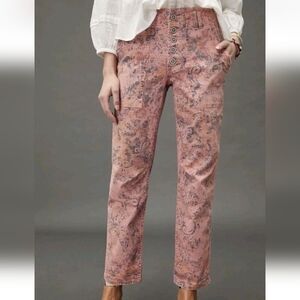 Anthropologie The Wanderer Utility Pants – Floral Paisley Print, Taper High-Rise
